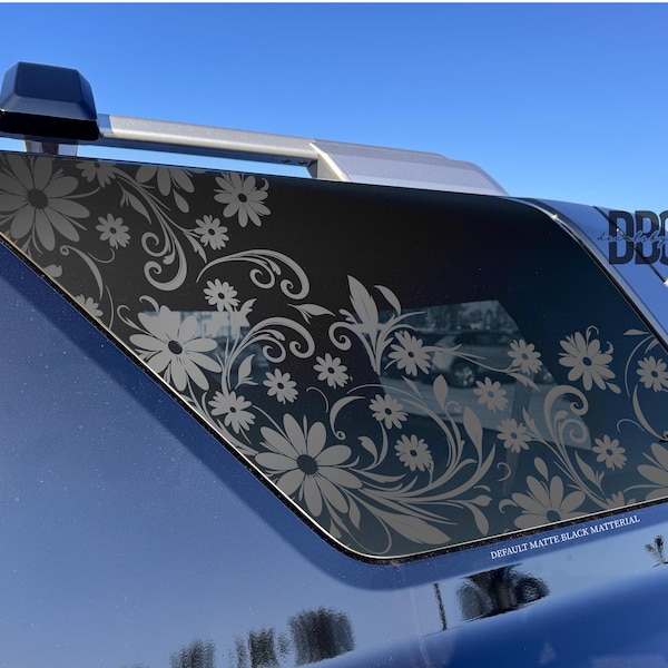 Floral Daisy Quarter Window Decal – Fits 4Runner-Style SUV (2010–2026) | Graceful Flower Vine Vinyl Sticker | Boho Custom Car Window Decal