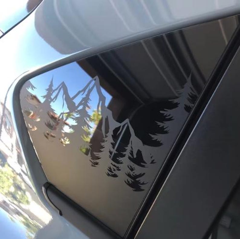 Car Window Decal Mountain Pine Trees Compatible with Subaru Crosstrek 2012–2027 Quarter Window Vinyl Sticker Bild 8