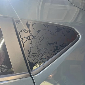 Car Window Decal Oni Demon Compatible with Subaru Crosstrek 2012–2027 JDM Anime Hannya Mask Vinyl Sticker
