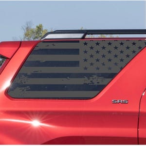 Distressed American Flag Quarter Window Decal Compatible with Toyota 4Runner 2010-2027 | Patriotic USA Flag Vinyl Overlay