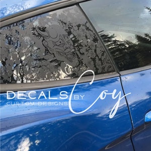 Custom Oni Demon Vinyl Decal – Compatible with 2005–2023 Mustang-Style Vehicles, Quarter Window Sticker, Bumper & Car Decals