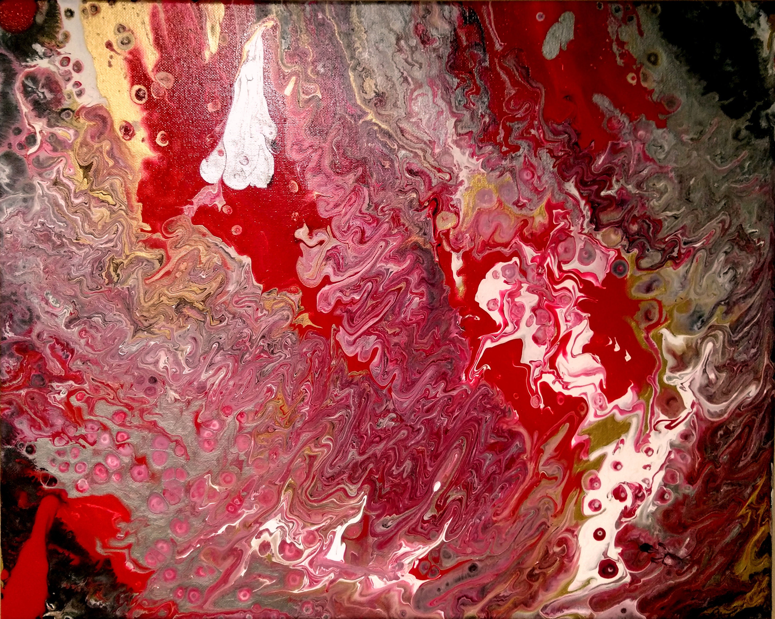 Red Wall Art Abstract Fluid Artwork Original Abstract Etsy UK