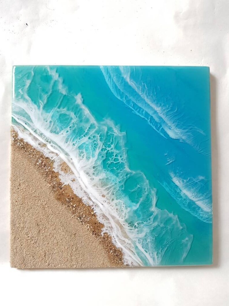 Resin Seascape Wall Art 3d Beach Resin Painting Coastal Etsy