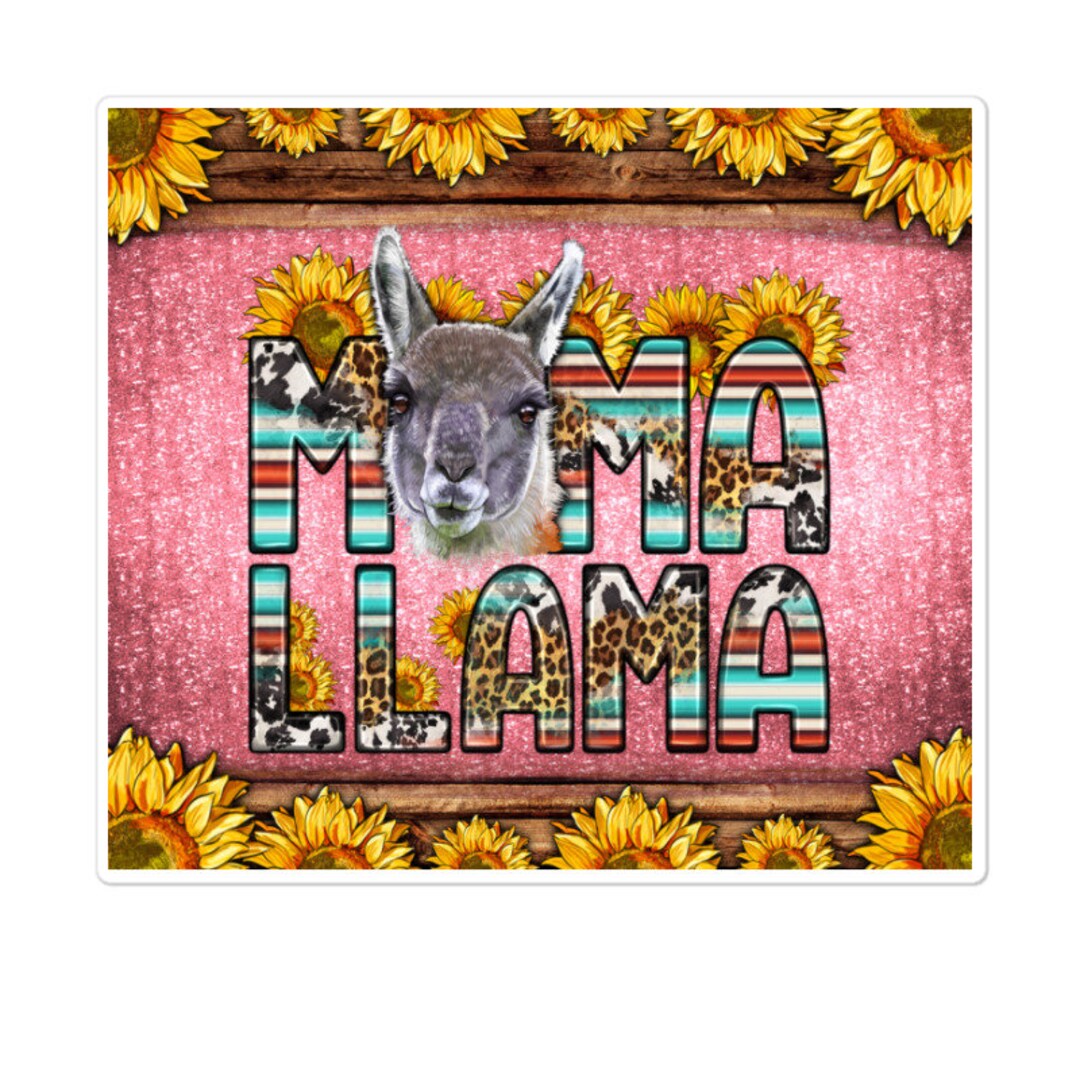 Mama Llama Sunflowers Sticker Etsy