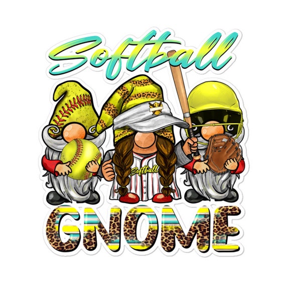 Softball Gnome Sticker