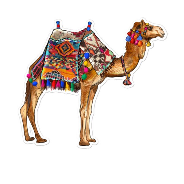 Camel With Colorful Saddle Sticker