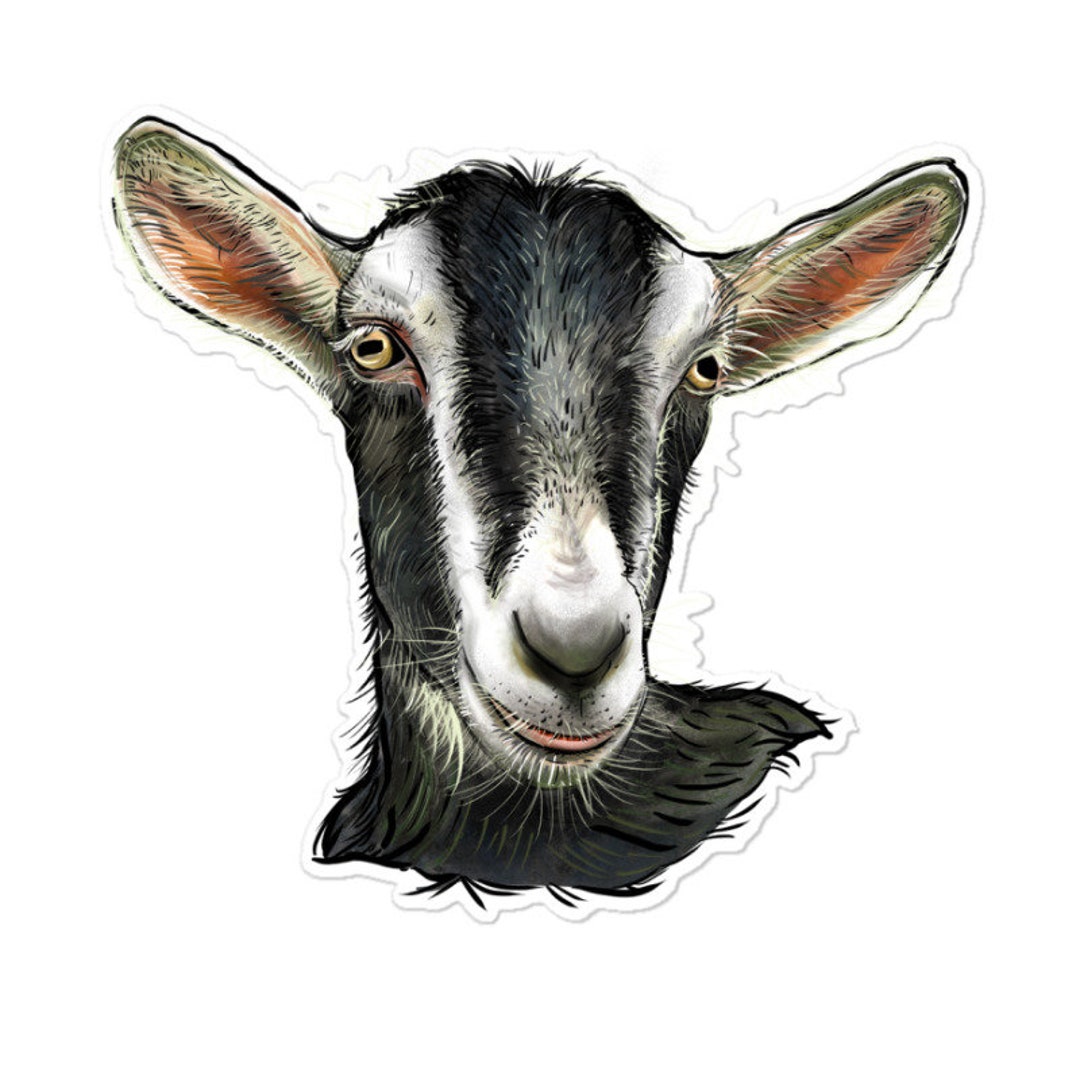 Alpine Goat Head Sticker Etsy