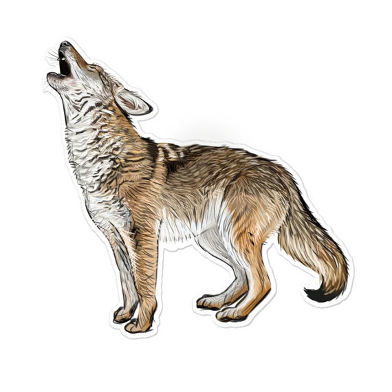 Howling Coyote Sticker