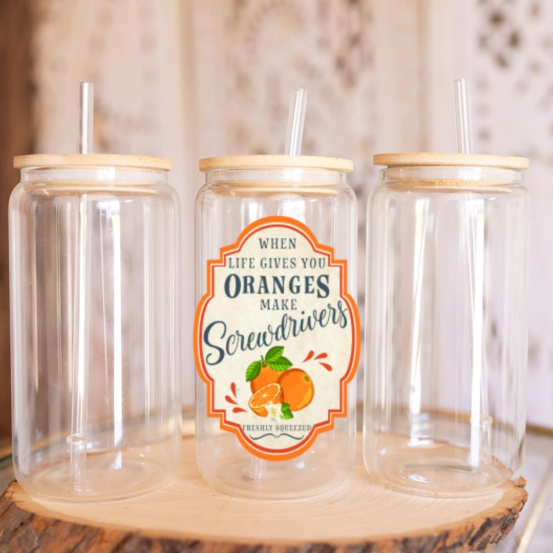 Orange Screwdriver UV DTF Decal, Libbey Glass Can Wrap - Etsy