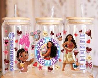 Moana and Pua Starbucks Cup Wrap, Disney UV DTF Transfer
