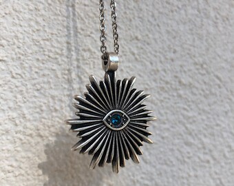 Collar del Ojo de Plata la Providencia Collar del Ojo que - Etsy España