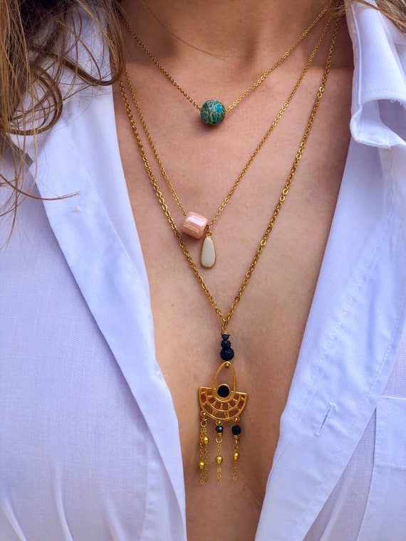 Layered necklaces aesthetic deals