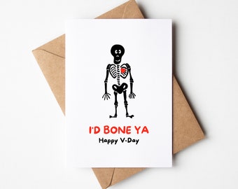 Funny & Rude Valentine's Day Card | I'd Bone Ya