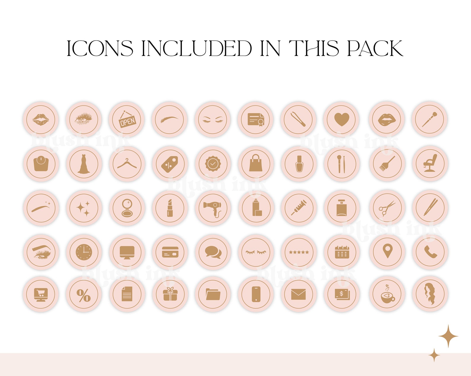 Instagram Highlights Beauty Blush and Brown Instagram Etsy