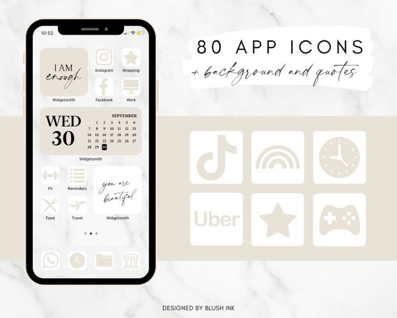 App Icons Aesthetic App Icons Ios 14 App Icons Beige App Etsy