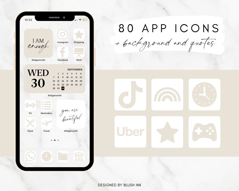 App Icons Aesthetic App Icons iOS 14 App Icons Beige App | Etsy