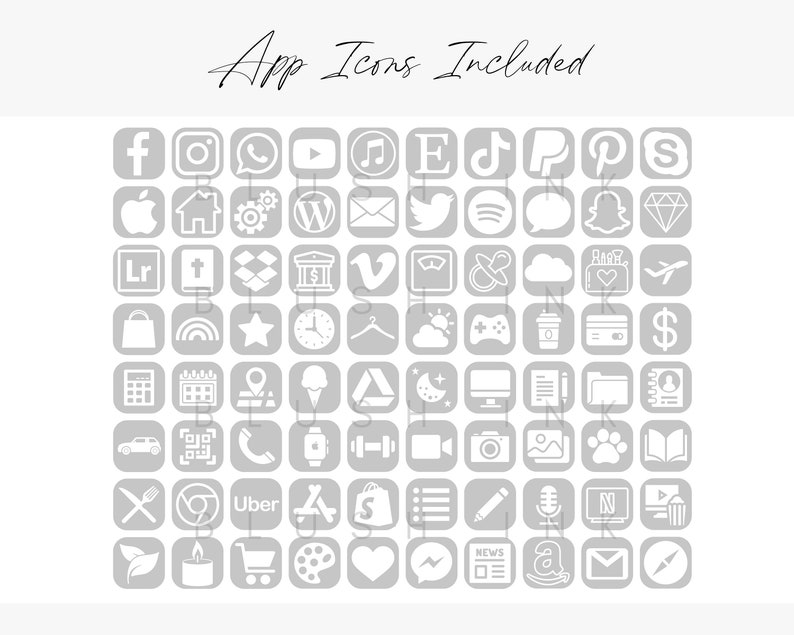icons grey ios iphone apps aesthetic