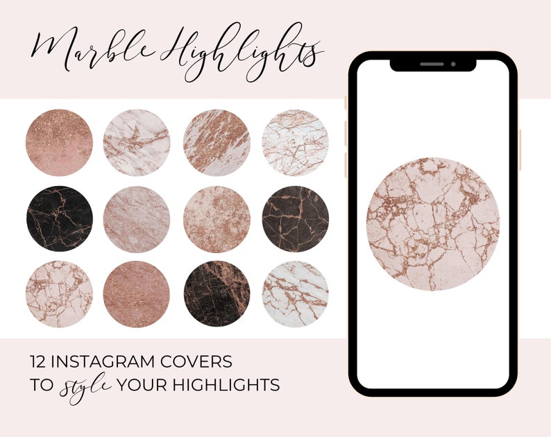 Marble Highlight Covers for Instagram Instagram Highlights Etsy