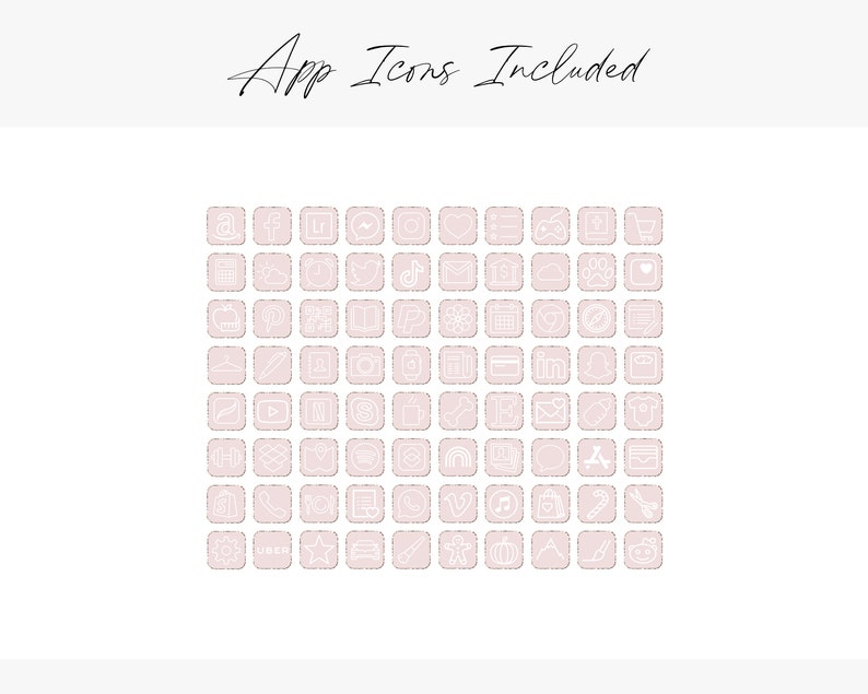 App Icons IOS 14 Blush Pink App Covers Glitter App Icons Etsy