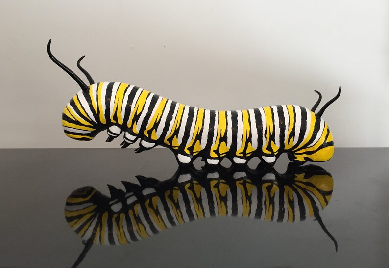 21 Inch Monarch Caterpillar Sculpture. Handcrafted Using Etsy