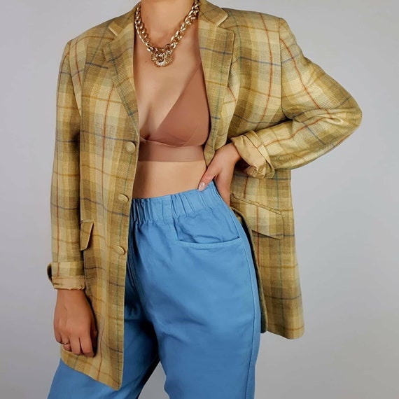 90s Checked Blazer Vintage Grunge Alternative Boho 00s Y2k Etsy