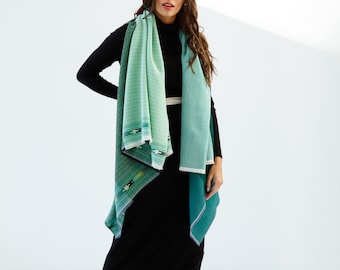 Petite Light Wool Cape Fusion Green