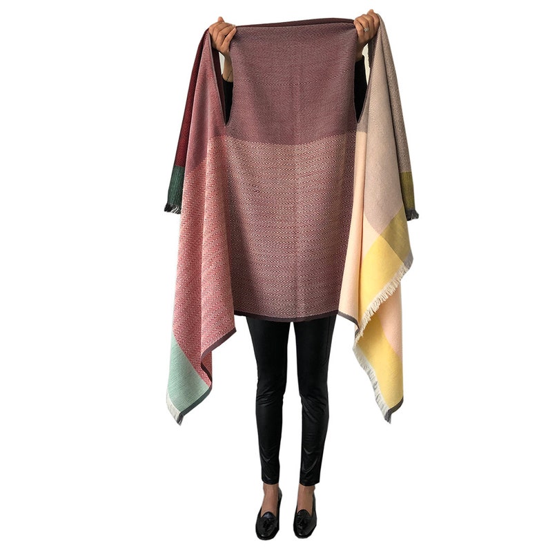 Daria Cape Seine. Multifunctional Wool Poncho That Can Be Worn as a ...