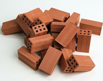 Miniatur-Steine. Hohler roter Doppelziegel 30 mm (50u.)