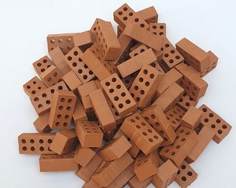 Miniature bricks. Perforated red brick 30 mm. (80u.)