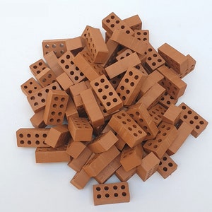 Miniature bricks. Perforated red brick 30 mm. (80u.)