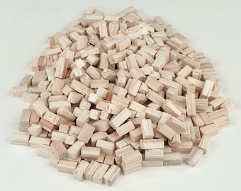 Miniatur Steine . Quadratischer Schnitt Vollstein weiße Ziegel 10 mm. (600 u.)