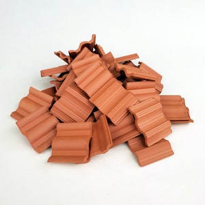 Miniature roof tiles. Double curved red roof tile 30 mm (75u.)