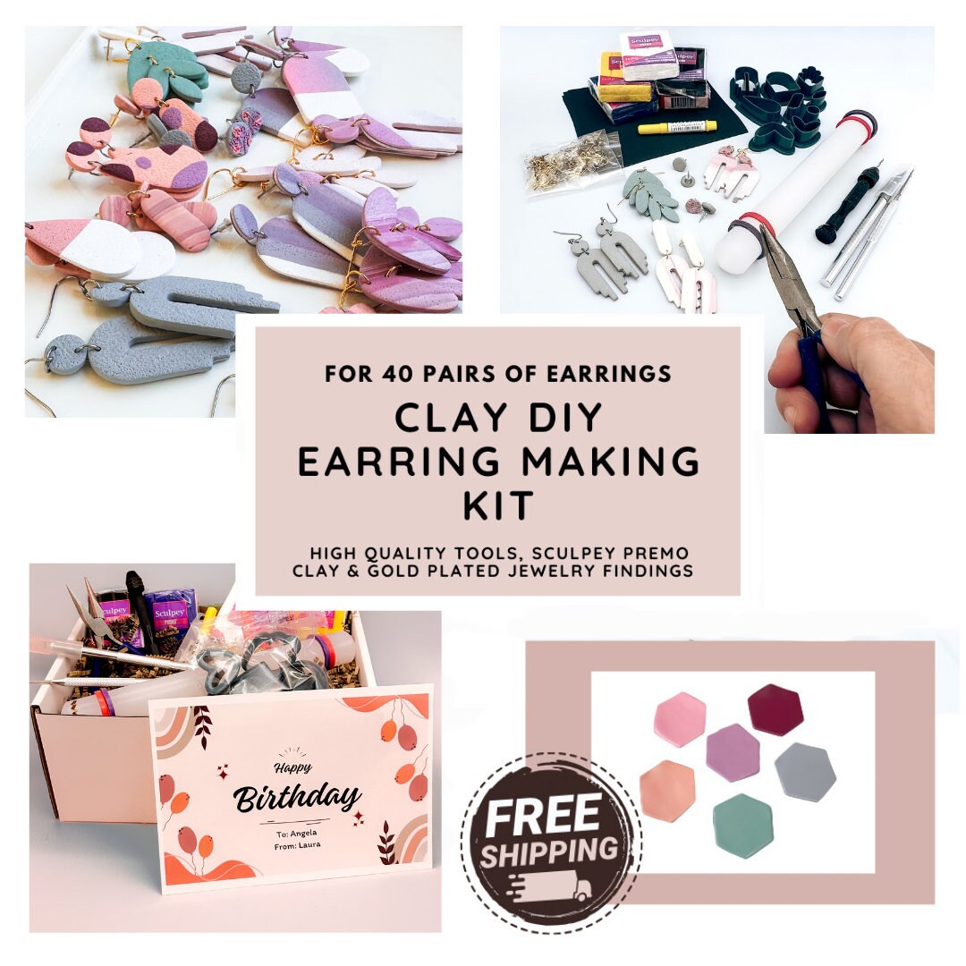 Diy Clay Earring Kit for Beginner Clay Starter Earring Kit for Birthday