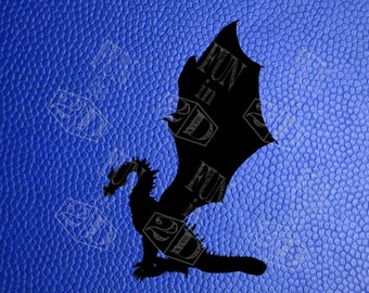 Sitting Dragon Wings Extended SVG, PNG, DXF Cut Files for Cricut and Silhouette, Clip Art for Scrapbooking Instant Download | Fun in 2D