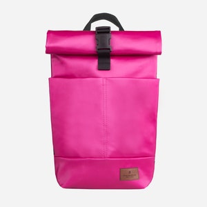 pink waterproof rolltop backpack with laptop pocket 10L MARS pink backpack 10L small rolltop backpack for college image 1