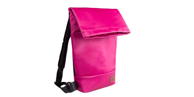 pink waterproof rolltop backpack with laptop pocket 10L MARS pink backpack 10L small rolltop backpack for college image 5