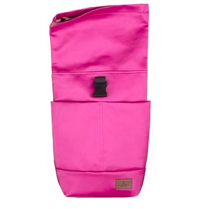 pink waterproof rolltop backpack with laptop pocket 10L MARS pink backpack 10L small rolltop backpack for college image 3