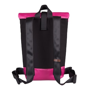 pink waterproof rolltop backpack with laptop pocket 10L MARS pink backpack 10L small rolltop backpack for college image 4