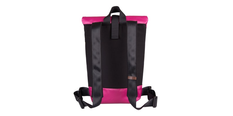pink waterproof rolltop backpack with laptop pocket 10L MARS pink backpack 10L small rolltop backpack for college image 4