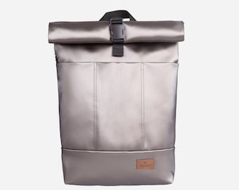 mochila rolltop gris #mercury 20L con bolsillo para laptop / mochila impermeable / mochila rolltop / mochila gris / ideas para regalos de navidad