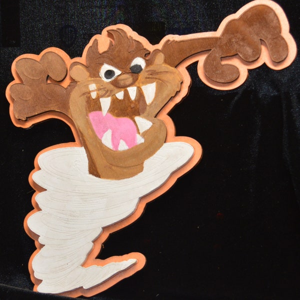 Wooden Layered Looney Tunes Tasmanian Devil Plaque with Hangers