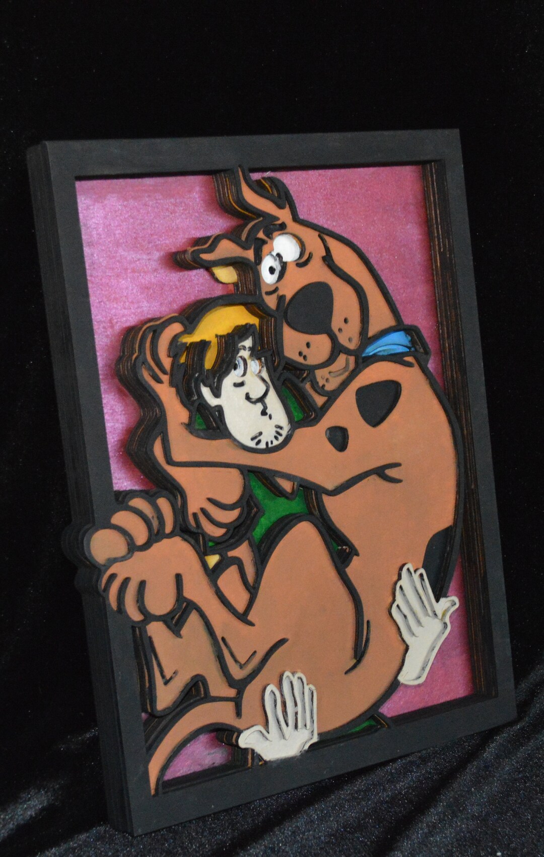 Layered Wooden Scooby Doo and Shaggy Plaque With Hook Etsy
