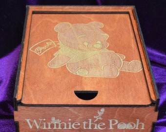 Small Winnie the Pooh Slide Box - Stained