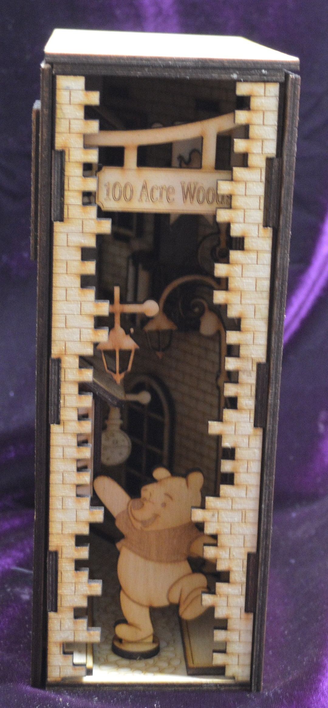 Wooden Winnie the Pooh Book Nook With Light Etsy