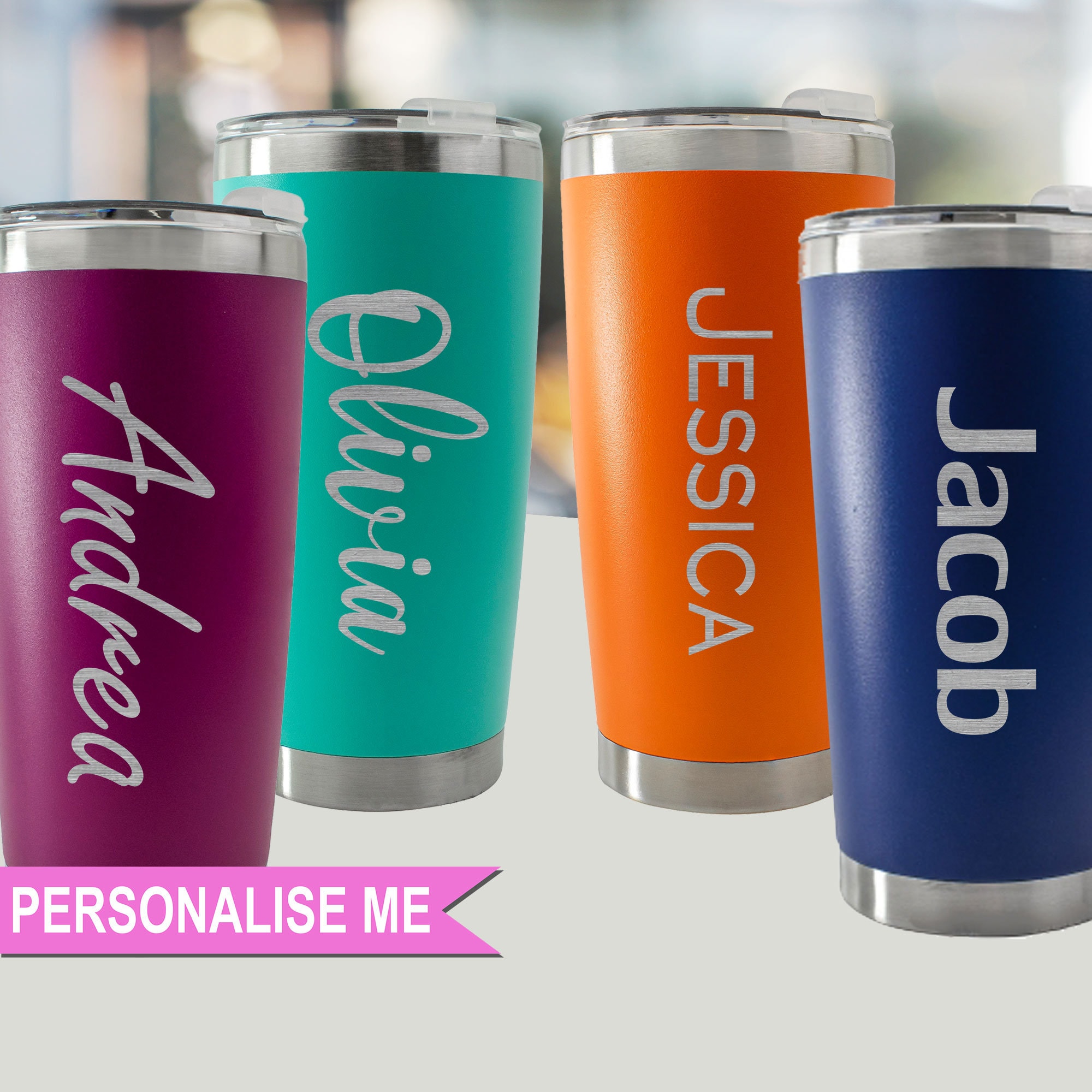 Engraved Thermal Travel Mug Personalised Thermal Flask Etsy UK