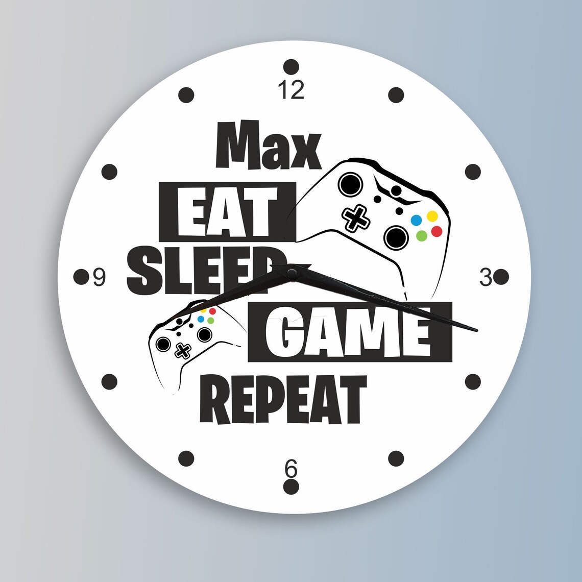 Modern Personalised Gaming Bedroom Clock Kids Clock Etsy
