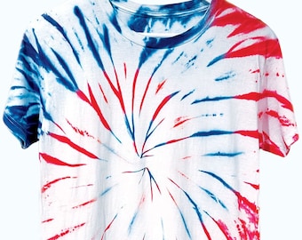 Red White & Blue Tie Dye T-Shirt // 4th of July //  USA America // UNISEX Adult + Kids Size