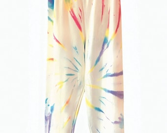 Tie Dye Sweatpants in VANILLA RAINBOW // Adult Tie Dye Sweats