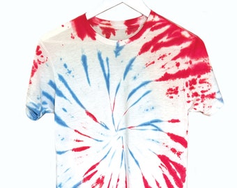 Tie Dye T-Shirt in AMERICANA // Red White & Blue Adult Kids Size