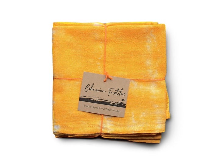 Tie Dye Towel in DESERT SUN // YELLOW Tie Dye Flour Sack Etsy